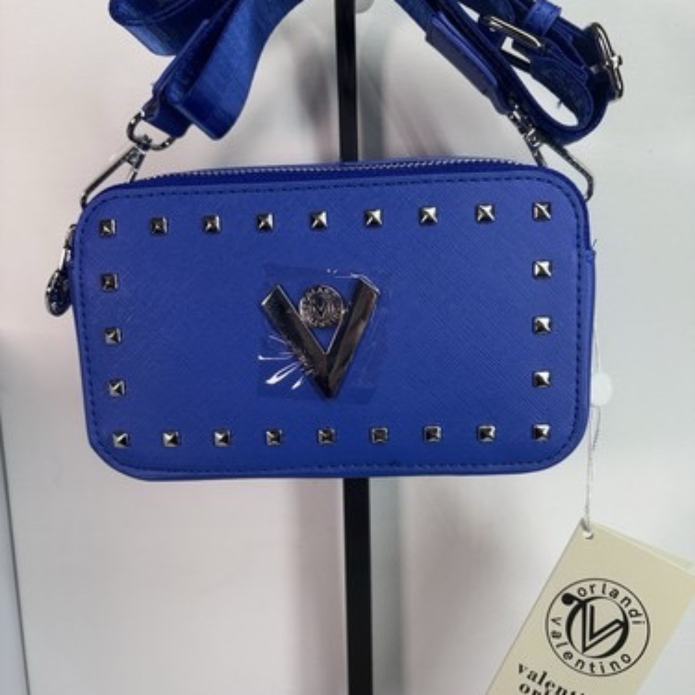 Valentino Orlandi Small Camera Crossbody Bag Electric Blue NWT - Picture 2 of 16